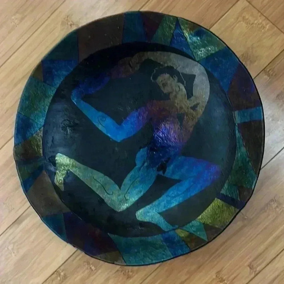 hand made pottery black iridescent” Hercules bowl “dish - Picture 3 of 11